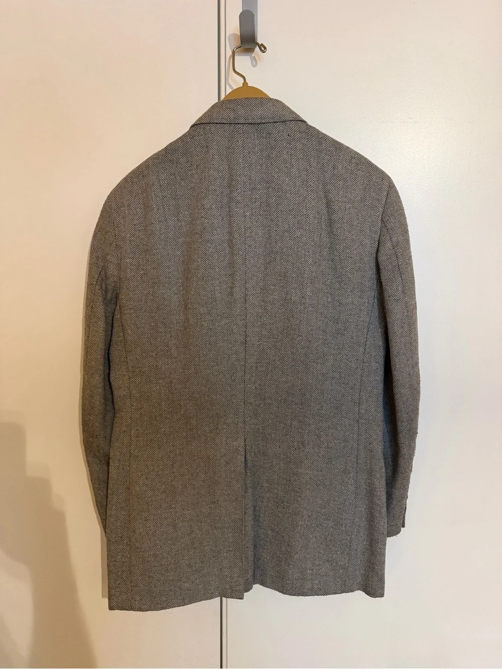 Men's Tweed Sport Coat - Neutral Gray Brown Herringbone